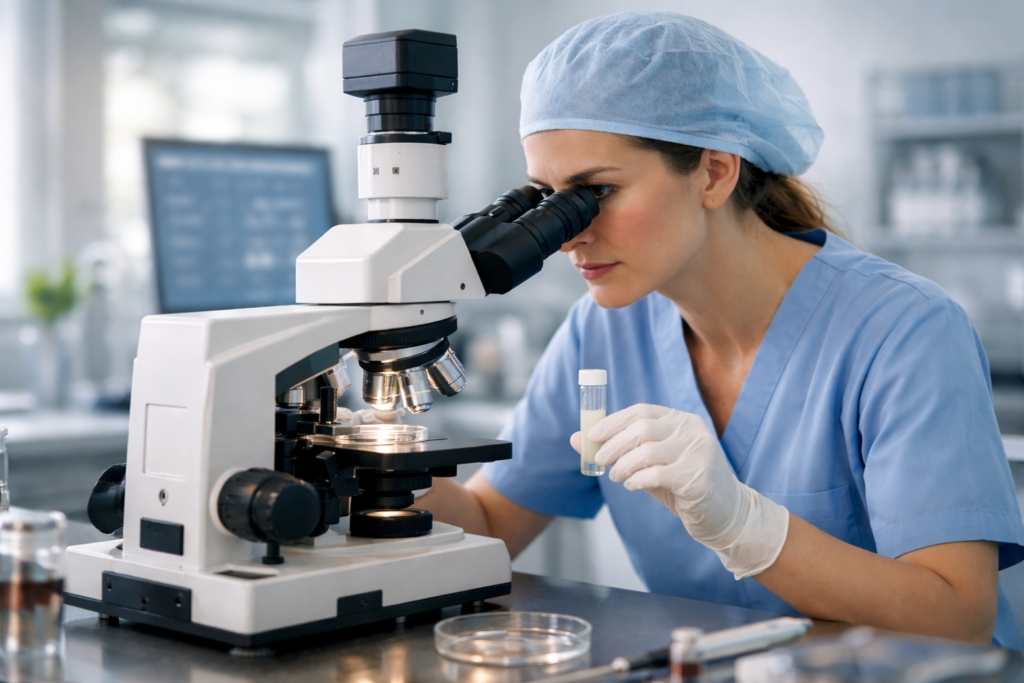 آزمایش آنالیز اسپرم در آزمایشگاه ژنتیک پزشکی و پاتوبیولوژی نیل با تجهیزات پیشرفته